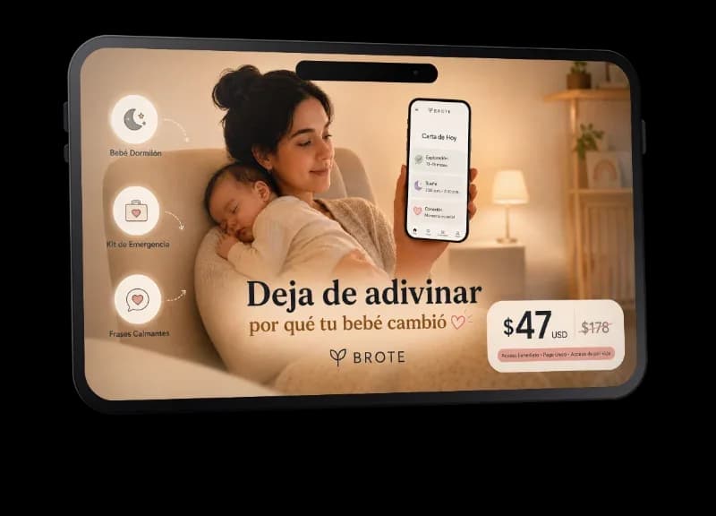 Brote — Carta de Hoy en el celular, en manos de una mama con su bebe